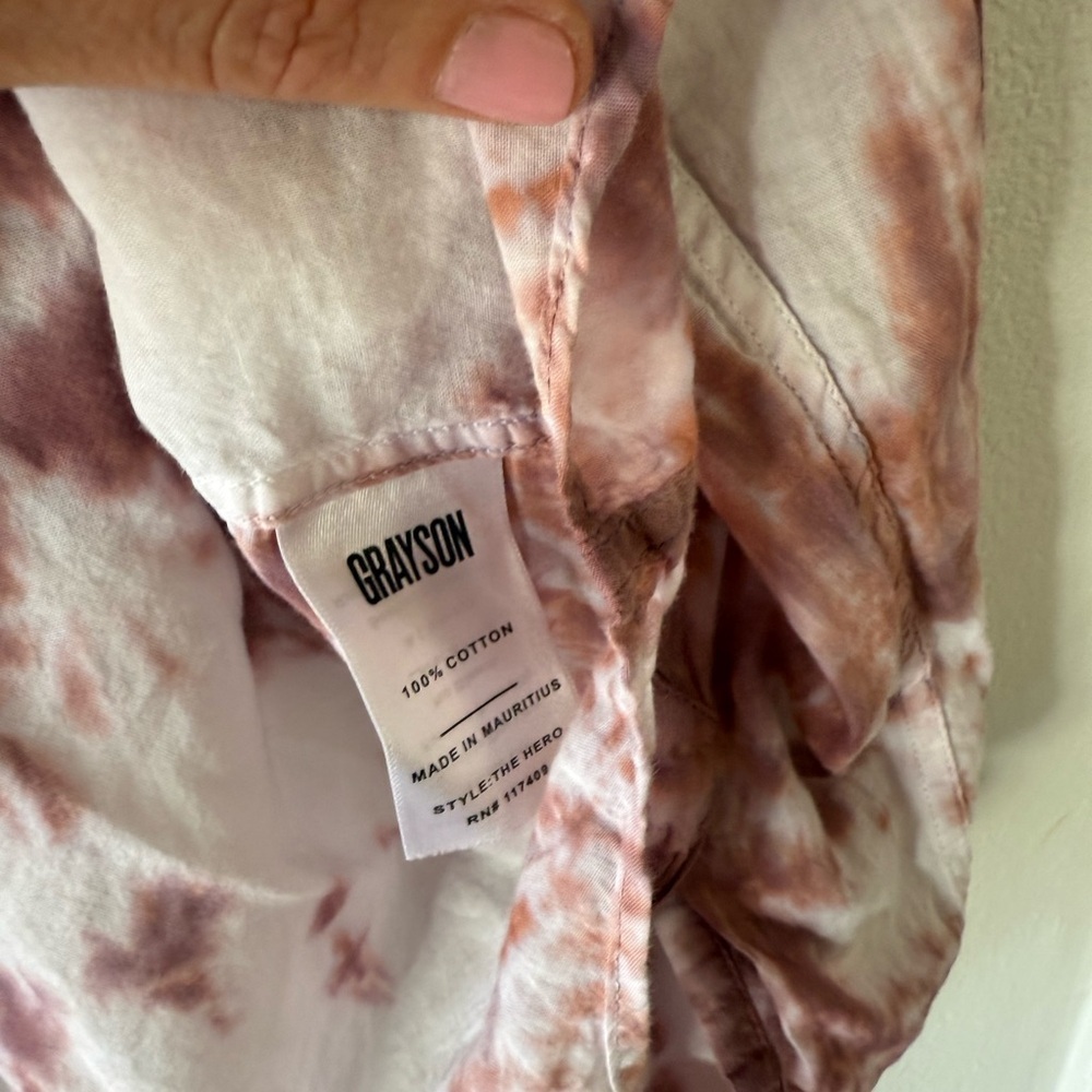 Bohemian Tie-Dye Blouse in Burgundy and White - Picture 3 of 6